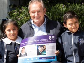 David Brown and kids at Christel House MX