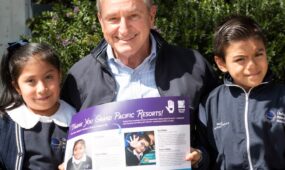 David Brown and kids at Christel House MX